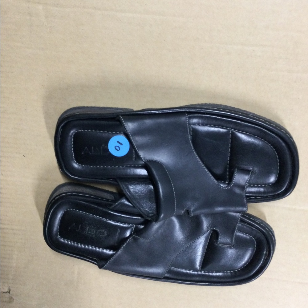 Aldo Men's Black Leather Sandals